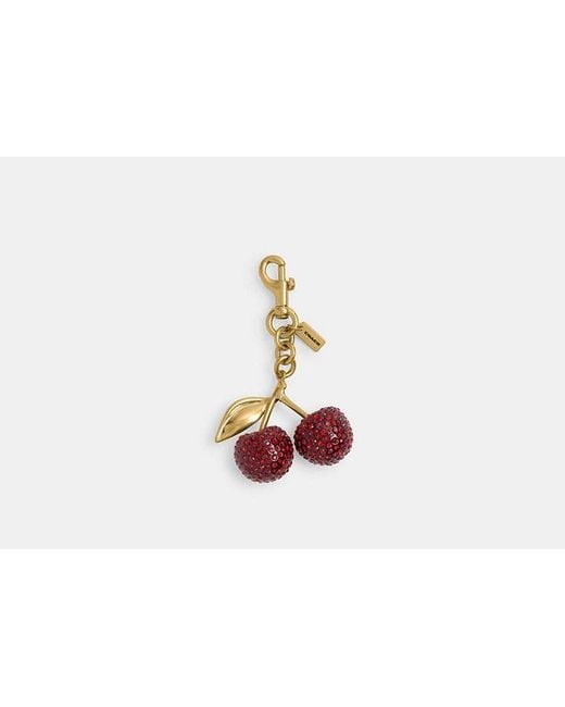 COACH Black Crystal Cherry Bag Charm