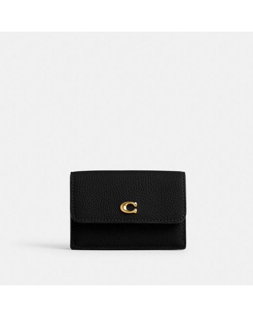 COACH Black Essential Mini Trifold Wallet