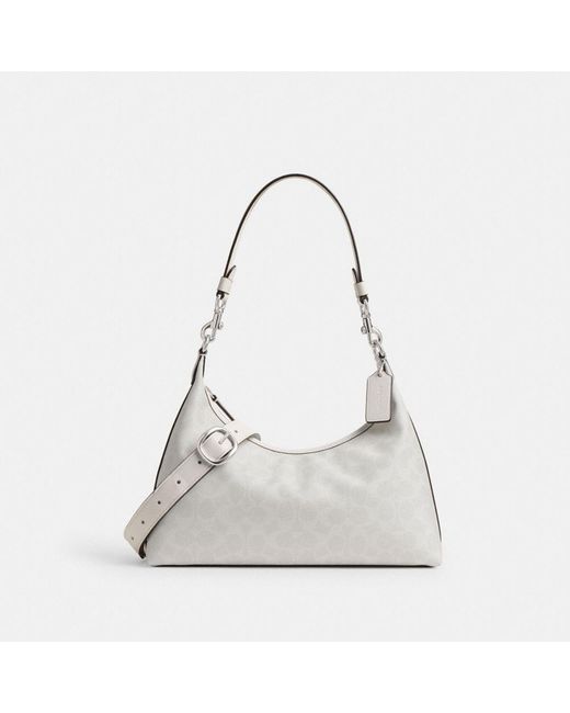 COACH White Juliet Shoulder Bag In Signature Canvas
