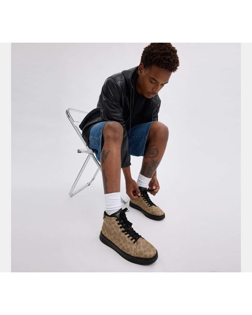 COACH Black High Line High Top Sneaker for men