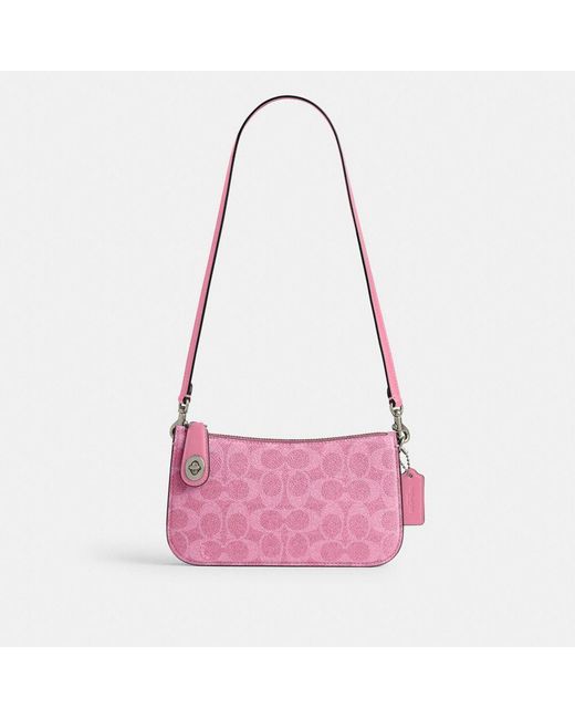 COACH Pink Penn Shoulder Bag In Signature Canvas