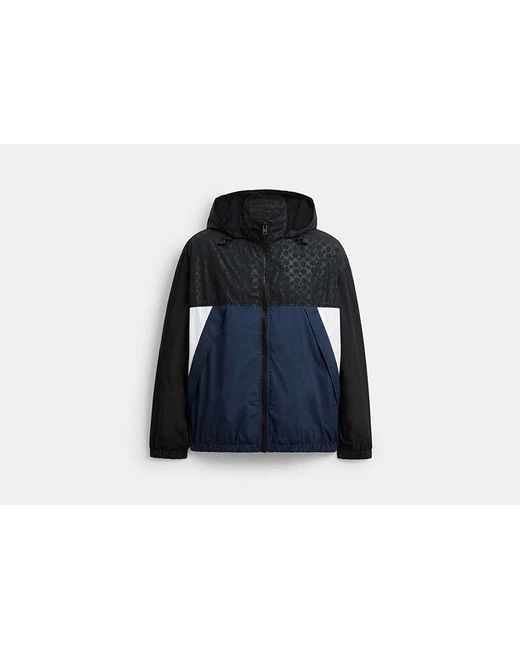 COACH Black Colorblock Windbreaker for men
