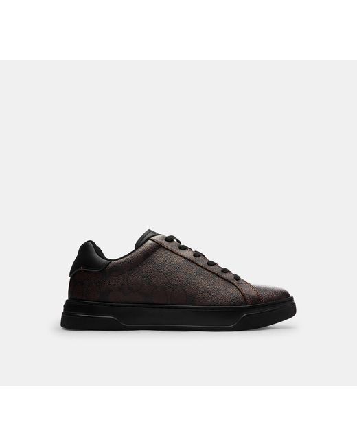 COACH Black High Line Sneaker In Signature Canvas for men