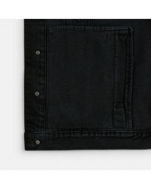 COACH Black Denim Jacket In Organic Cotton for men