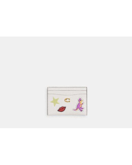 COACH Black Essential Card Case With Sticker Print