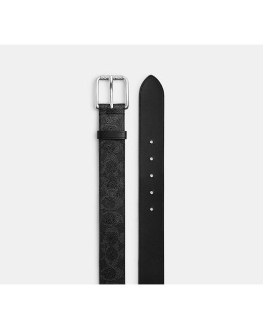 COACH Black Roller Buckle Belt for men