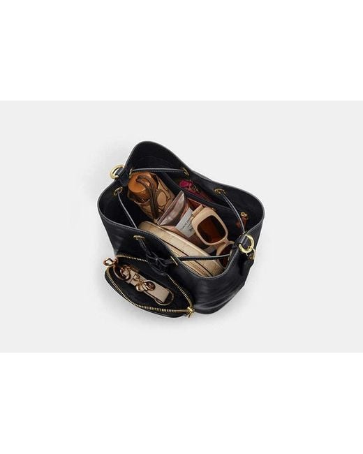 COACH Black Rowan Bucket Bag With Pocket