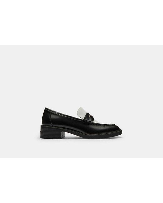 COACH Black Square Toe Loafer