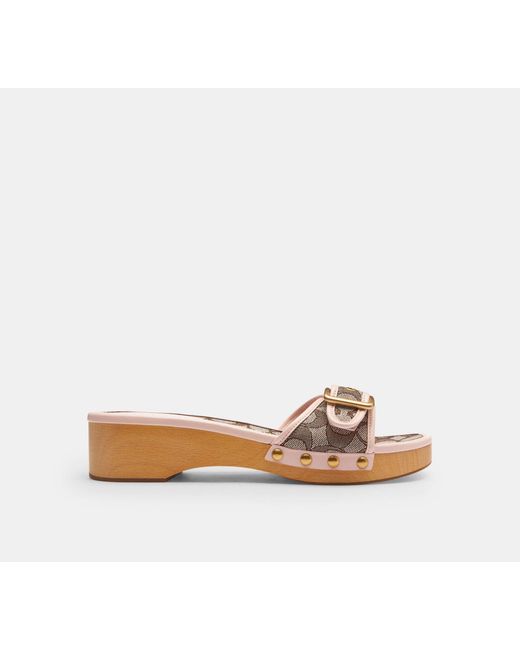 COACH Black Margot Wooden Sandal