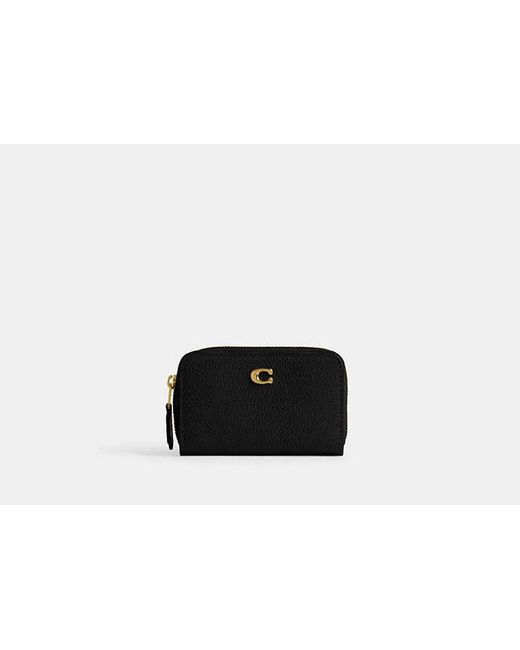 COACH Black Essential Small Zip Around Card Case
