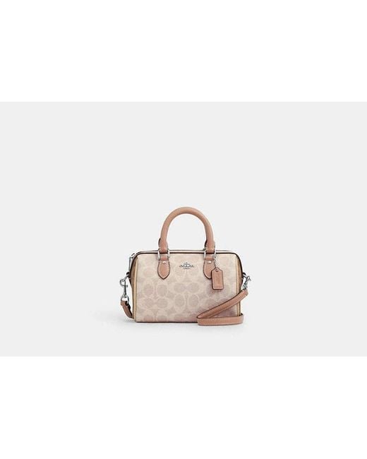 COACH Black Mini Rowan Crossbody Bag In Blocked Signature Canvas