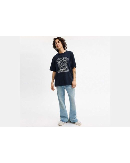 COACH Blue Subway Relaxed T-Shirt for men