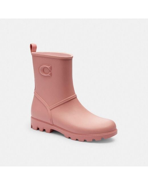COACH Pink Ryder Rainboot Rain Shoe