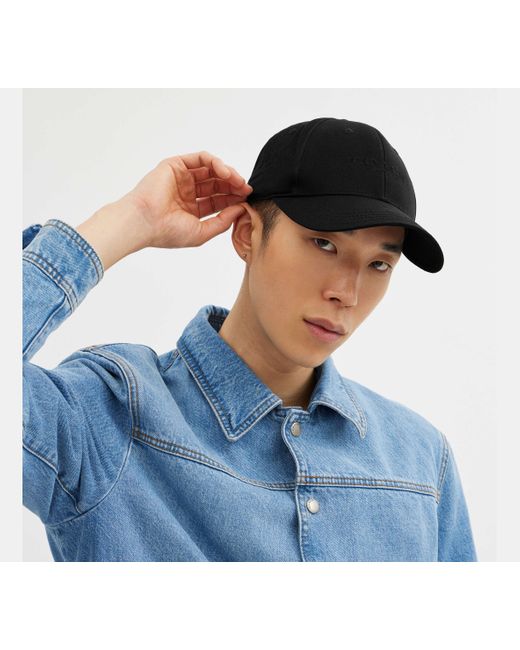 COACH Black Baseball Hat With Embroidery