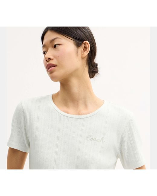 COACH Black Pointelle T-Shirt