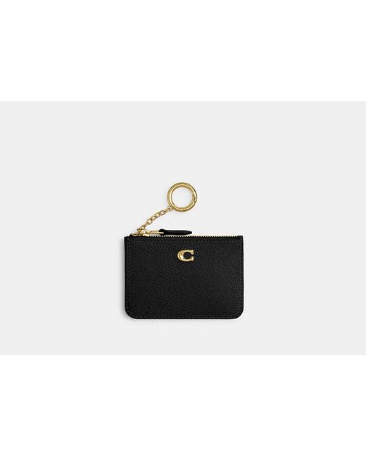 COACH Black Essential Mini Id Card Case Handbags, Leather