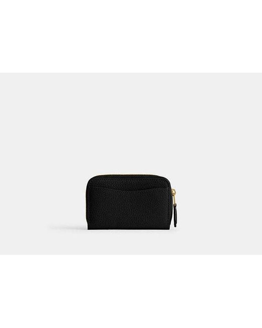 COACH Black Essential Small Zip Around Card Case