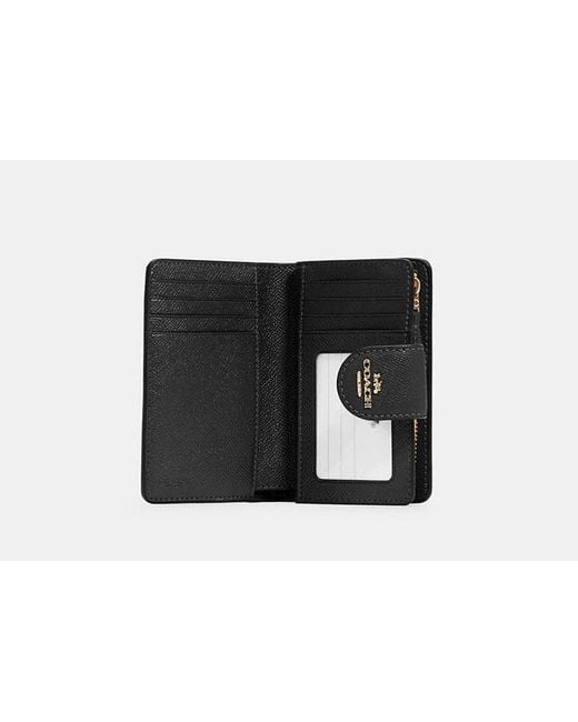 COACH Black Medium Corner Zip Wallet