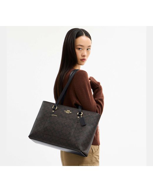 COACH Black Station Tote Bag