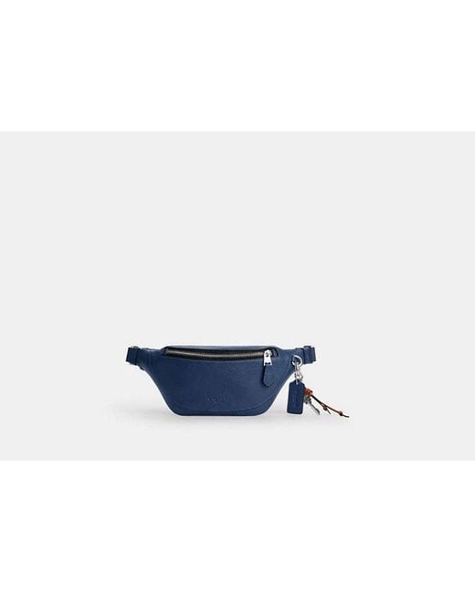 COACH Blue Warren Mini Belt Bag With Charms for men