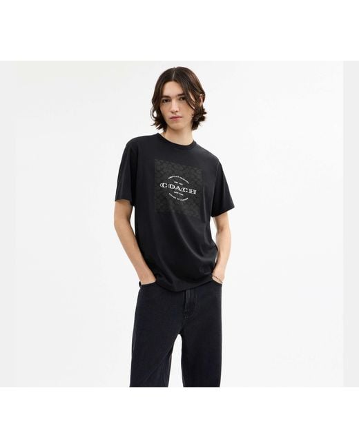 COACH Black Signature T-Shirt for men