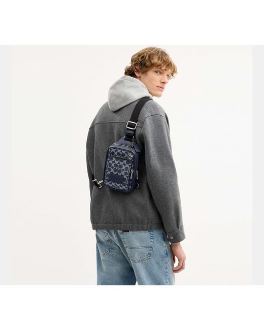Mochila Cabestrillo Racer En Lona De Firma COACH de hombre de color Black