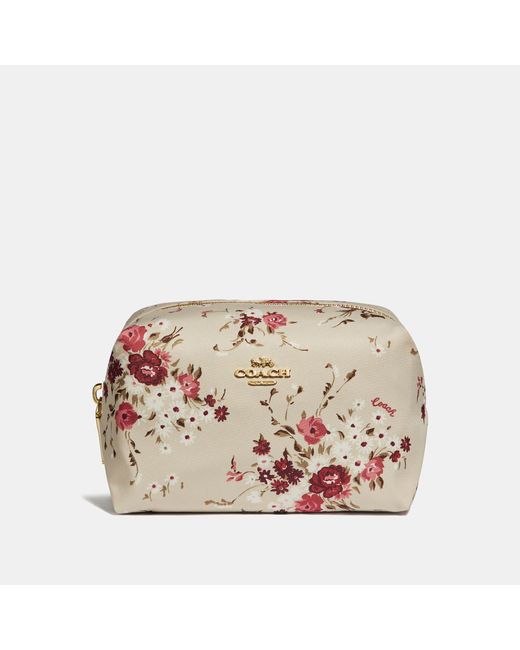 COACH Multicolor Small Boxy Cosmetic Case With Floral Bundle Print