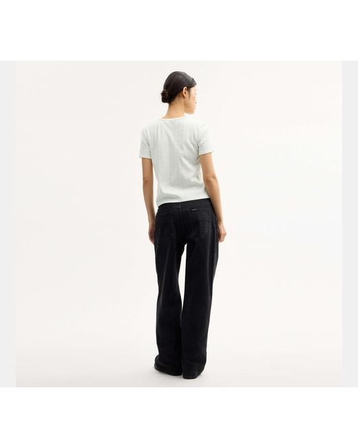 COACH Black Pointelle T-Shirt