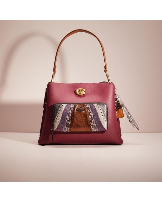 COACH Red Upcrafted Willow Shoulder Bag In Colorblock