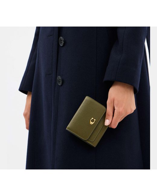 COACH Green Mila Small Flap Wallet