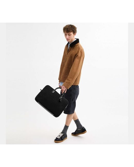 COACH Black Theo Work Bag for men