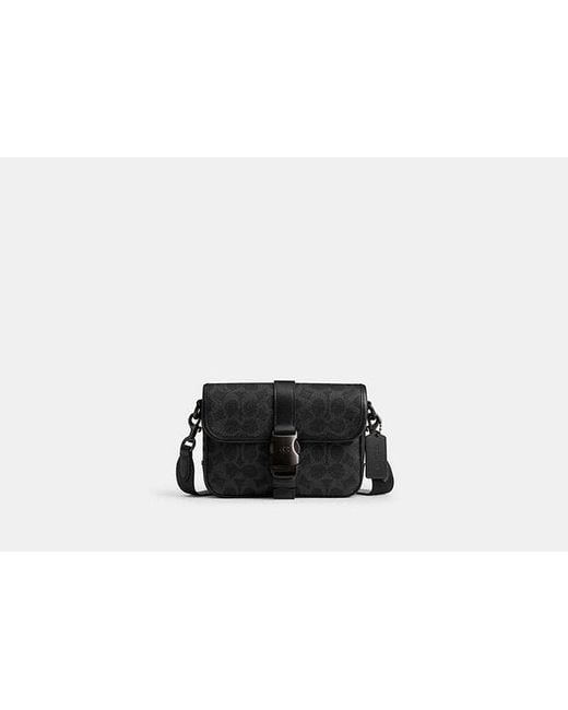 COACH Black League Crossbody Bag 19 In Signature Canvas for men