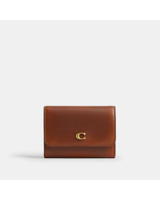 COACH Brown Essential Flap Card Case