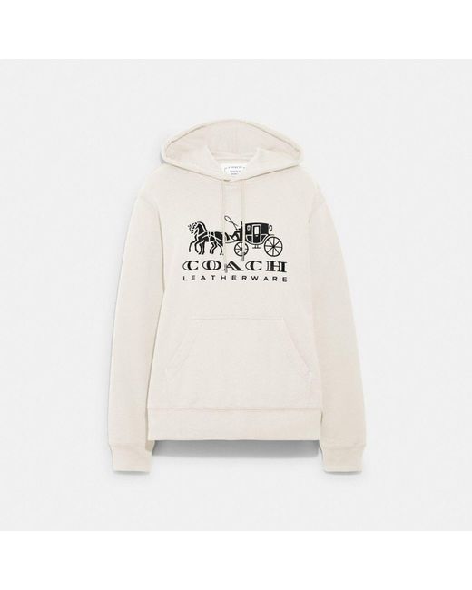 COACH White Horse And Carriage Hoodie In Organic Cotton for men