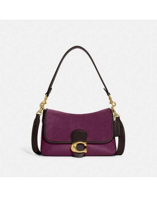 COACH Leather Soft Tabby Shoulder Bag in Brass/Deep Berry (Purple) Lyst