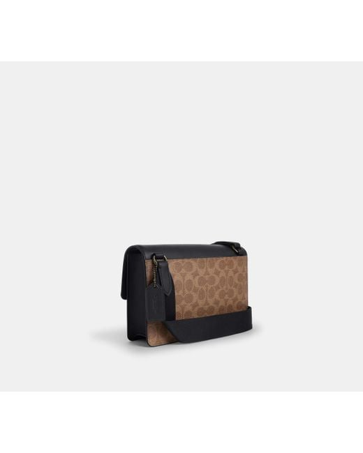 COACH Black Turner Flap Crossbody Bag for men