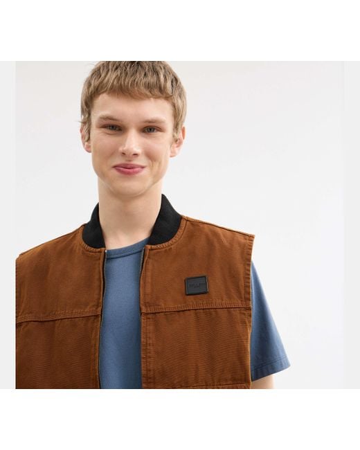 COACH Black Work Vest for men