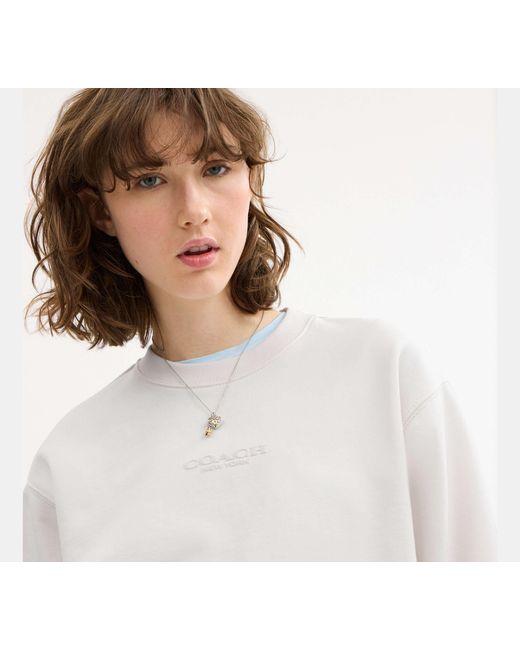 COACH White Coach Crewneck Top