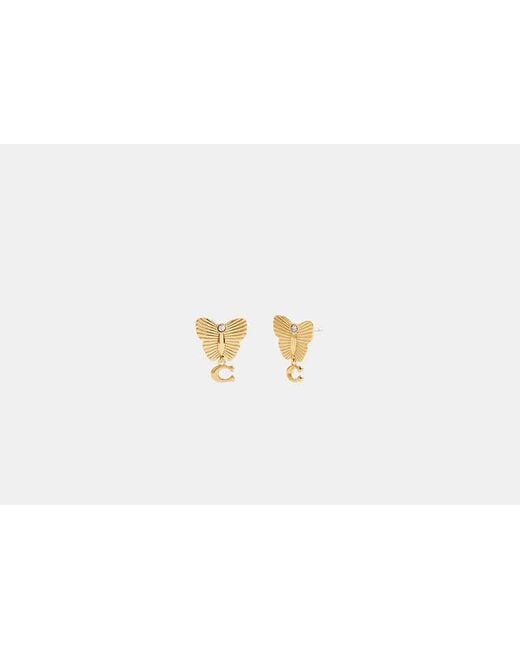 COACH Black Butterfly Drop Earrings
