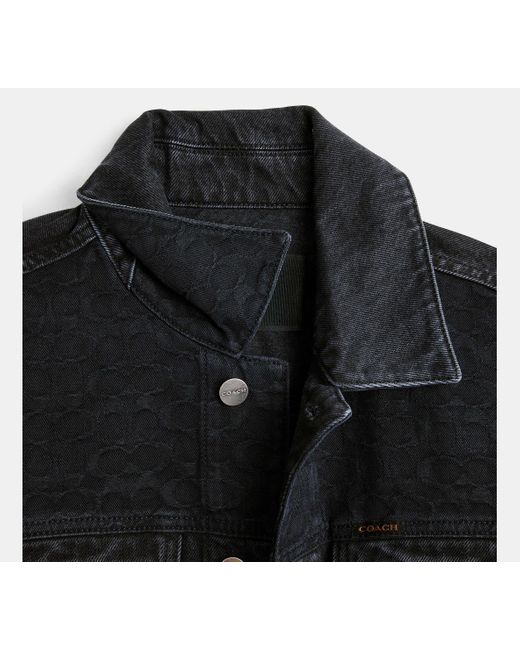 COACH Schwarze Denim-Jacke aus Biobaumwolle in Black für Herren
