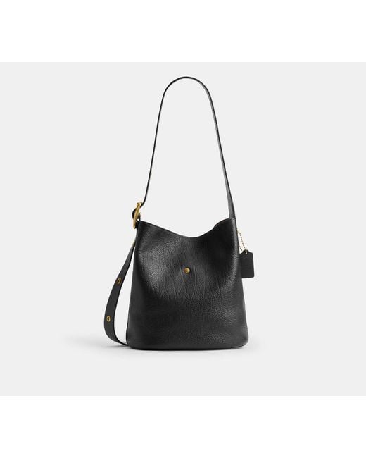 COACH Black Bleecker Bucket Bag With Kisslock