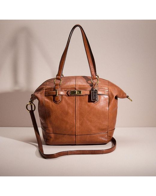COACH Brown Restored Chelsea North South Satchel