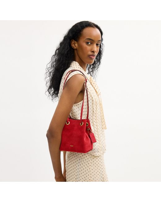COACH Red Jade Drawstring Bag