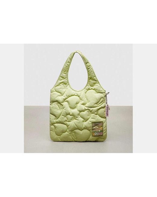 COACH Green Coachtopia Loop Quilted Cloud Tote Bag