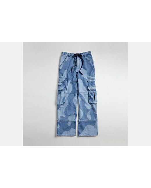 COACH Blue Cargo Pants In Wavy Wash