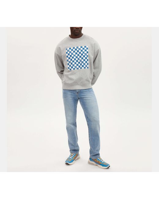 COACH Black Checkerboard Crewneck Sweatshirt for men
