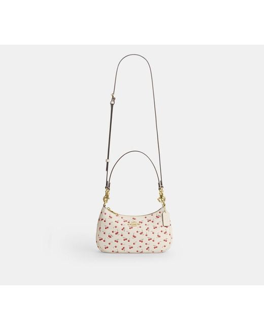 COACH Black Teri Shoulder Bag With Cherry Print