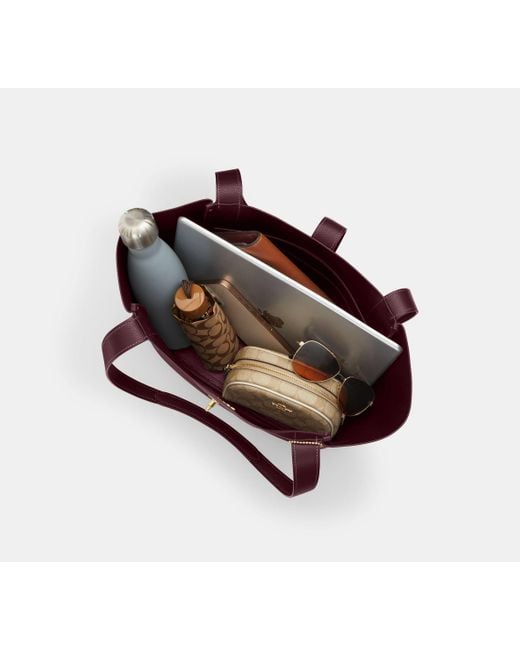 Borsa Larga Hadley Con Chiusura Girevole di COACH in Red