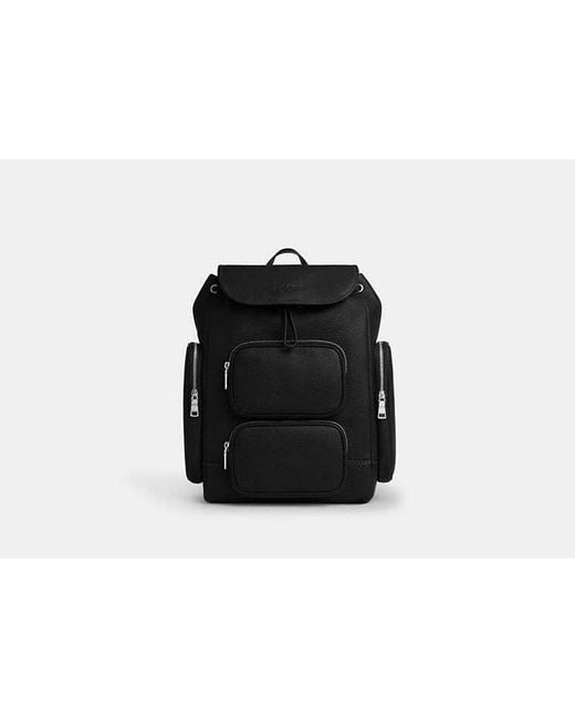 COACH Black Finn Backpack for men