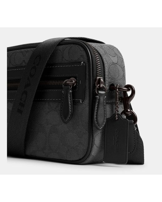 COACH Theo Kameratasche Aus Signature Jacquard in Black für Herren